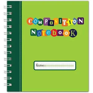 Youth Composition Notebook - Serious Diary for Elementary School Students, Easy-to-Use Effective After-School Practice Tool, Calligraphy Workbook with Special Writing Blocks, Green Office Stationery