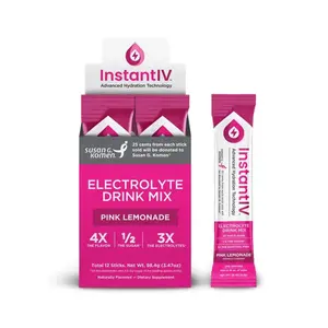 Instant IV - Electrolytes Powder - Pink Lemonade - Pack of 12 - Healthcare Drink Vitamin Dietary