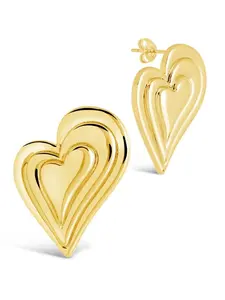 Beating Heart Statement Stud Earrings