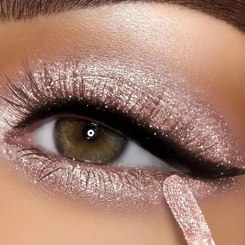Thin glitter liquid eyeshadow, Glitter Eyeshadows, long-lasting and smudge-proof, water and sweat resistant, glitter effect suitable for everyday date makeup