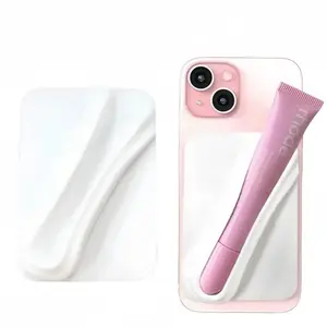 Silicone Lipstick Holder Back Adhesive Phone Stand, Lazy Person Portable Makeup Organizer, Convenient Lip Gloss Storage Rack, Accessories