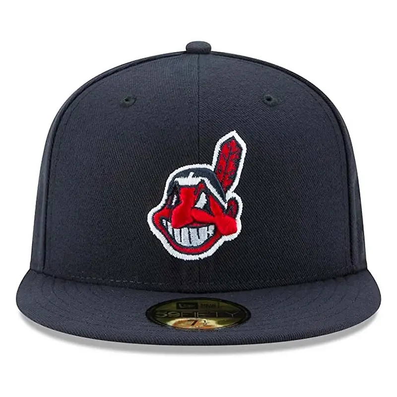New Era Authentic MLB Cleveland Indians Wahoo Guardians Navy 59Fifty Fitted Hat