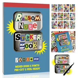 1000+ Pcs Mixed Size Ransom Note Adhesive Stickers Book with Tweezers - Pre-Cut Alphabet Letters, Scrapbook Accessories for Vision Boards & Scrapbooking, Adhesive Stickers Stickers