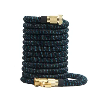 Space-Saving Expandable Water Hose 100ft - Shrinks to 1/3 Size - Easy Storage with Durable Spray Nozzle Plant Sprinkler