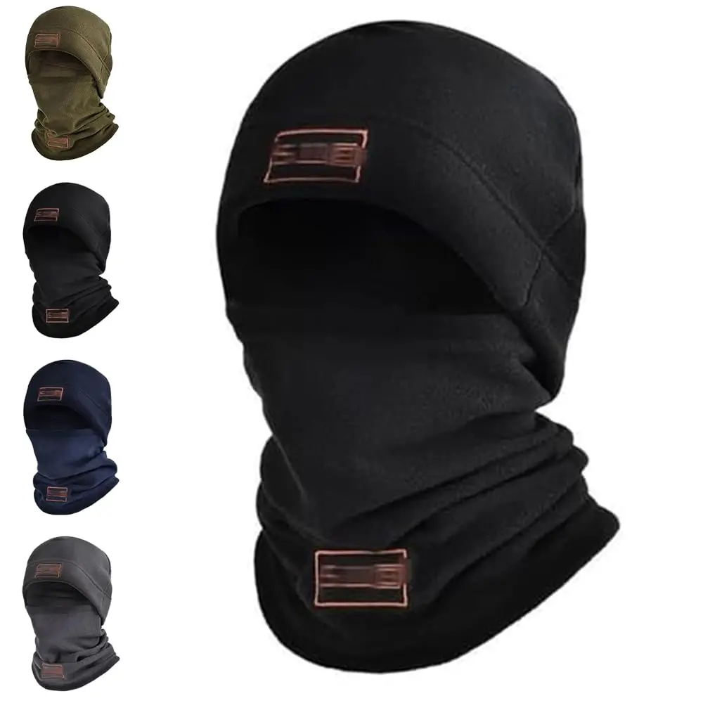 Windproof Neck Gaiter Bandana Scarf - Turtle Neck Wrap with Earmuffs & Mask Hood for Hiking, Skiing, Ultimate Warmth