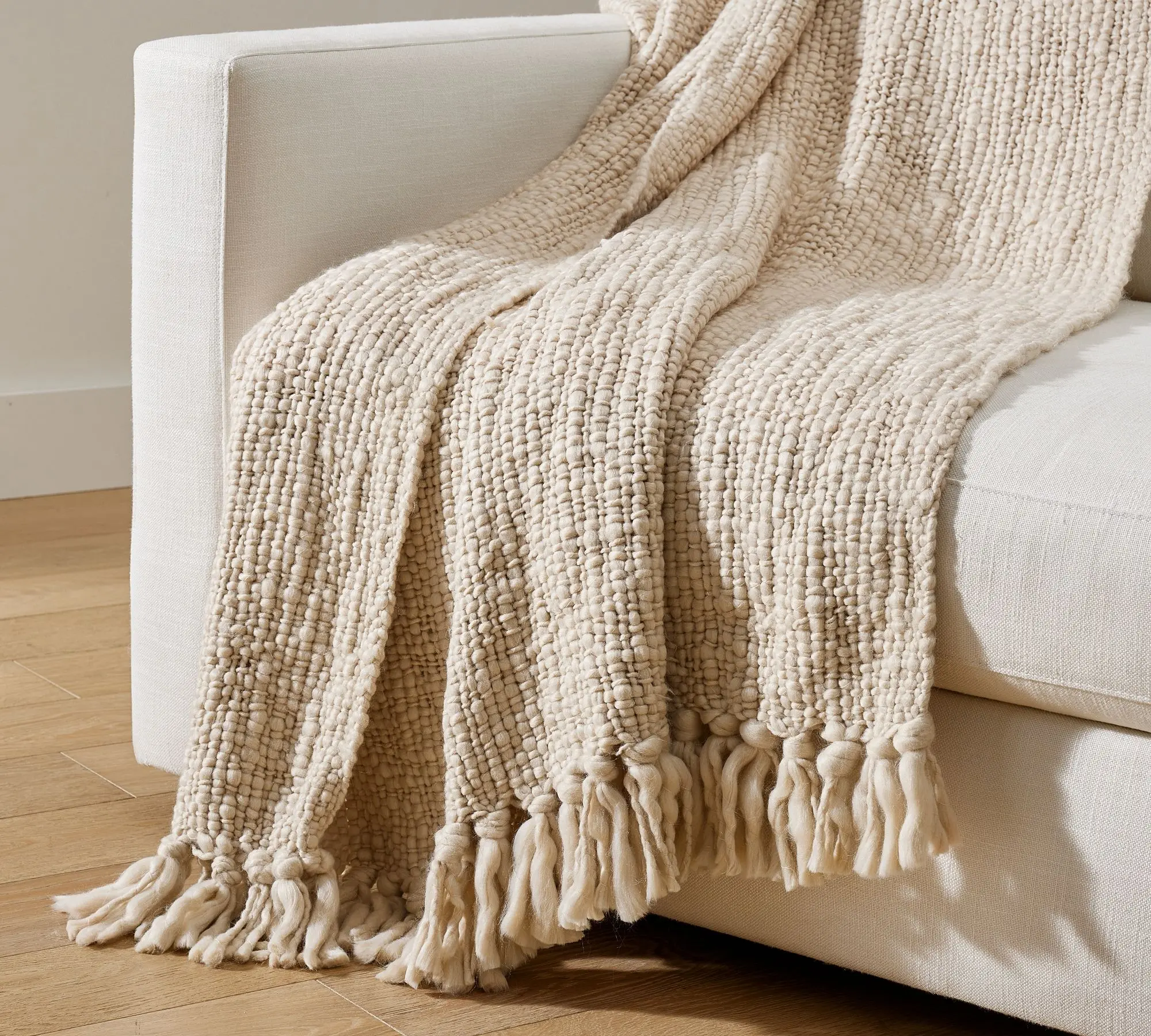 Textured Basketweave Knit Throw Blanket – Soft Decorative Couch & Bed Throw, Multiple Colors