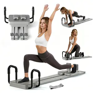 Pilates Reformer Set, Multi-Purpose Foldable Pilates Reformer Board for Home, 5 in 1 Pilates Sliding Board