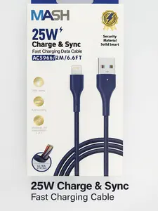 Mash 25W Fast Charge & Sync USB to iPhone Cable for Data Transfer Charging Sync No Software Needed Universal Device Charger
