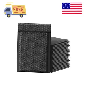 Bubble Mailers 4x8 50 Pack, Black Shipping Bags, Waterproof Self Seal Packaging Bags For Small Business