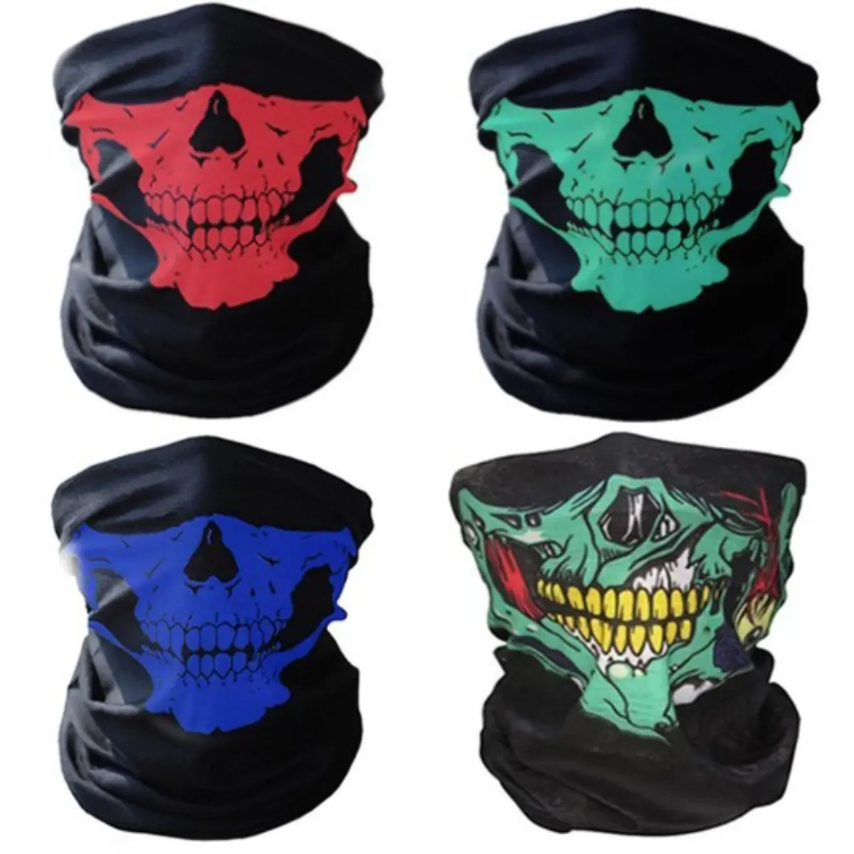Face Mask Scarf Balaclava Skull Print Multifunctional Neck Gaiter Seamless Tube Scarf for Cycling Outdoor Sports Cold Weather