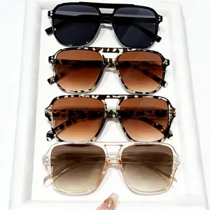 4-Pack Unisex Y2K Polarized Aviator Sunglasses - Vintage Square Lightweight Daily/Outdoor Shades