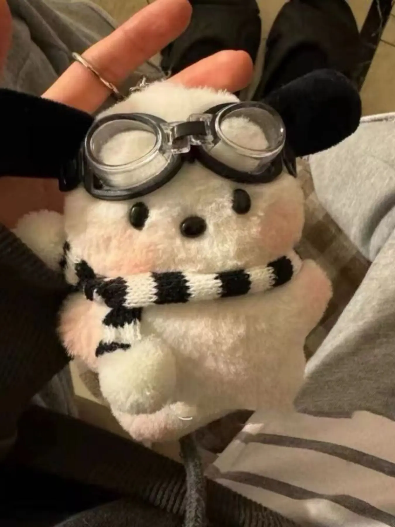 Pilot Pochacco Plushie Bag Charm, Cute Cartoon Style, Perfect Gift for Holidays, Soft Stuffed Animal Accessory for Backpacks, Stylish Backpack Charm, Cute Bag Charms, Bag Accessories Charms