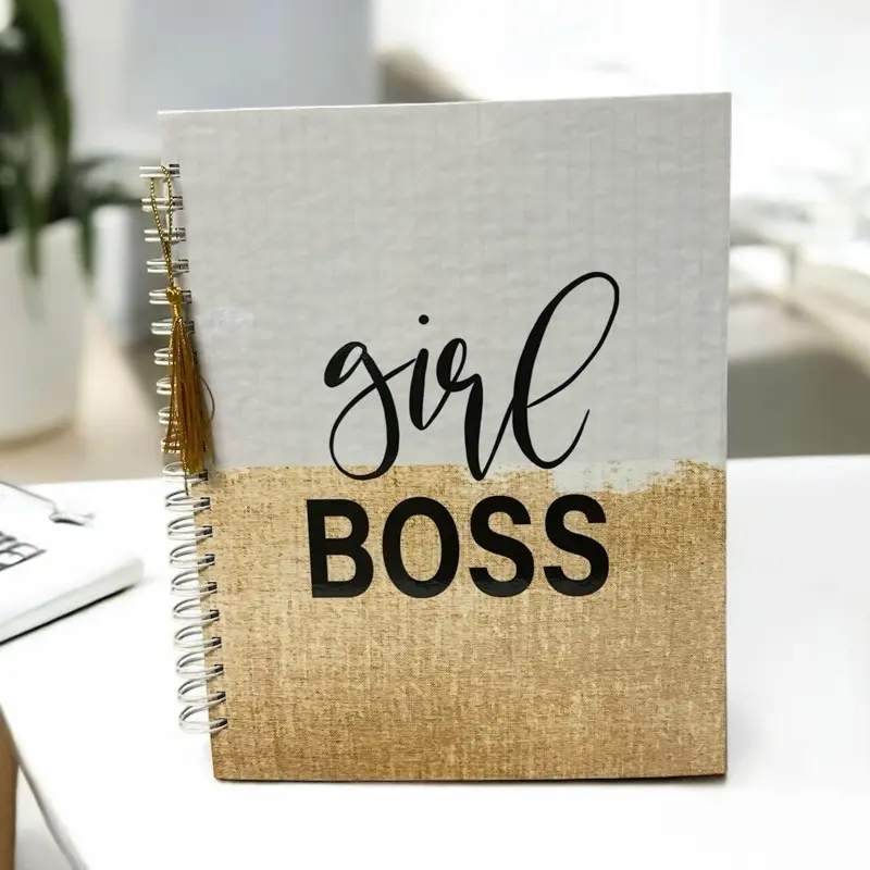 Girl Boss Journal, Custom Name Hardcover Notebook, Bullet Journal