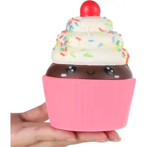 Anboor Squishies Cake Slow Rising Squish Toy for Kids Soft Ice Cream Cake Scented Stree Relief Realistic Food Cute Squeeze Squish Toy