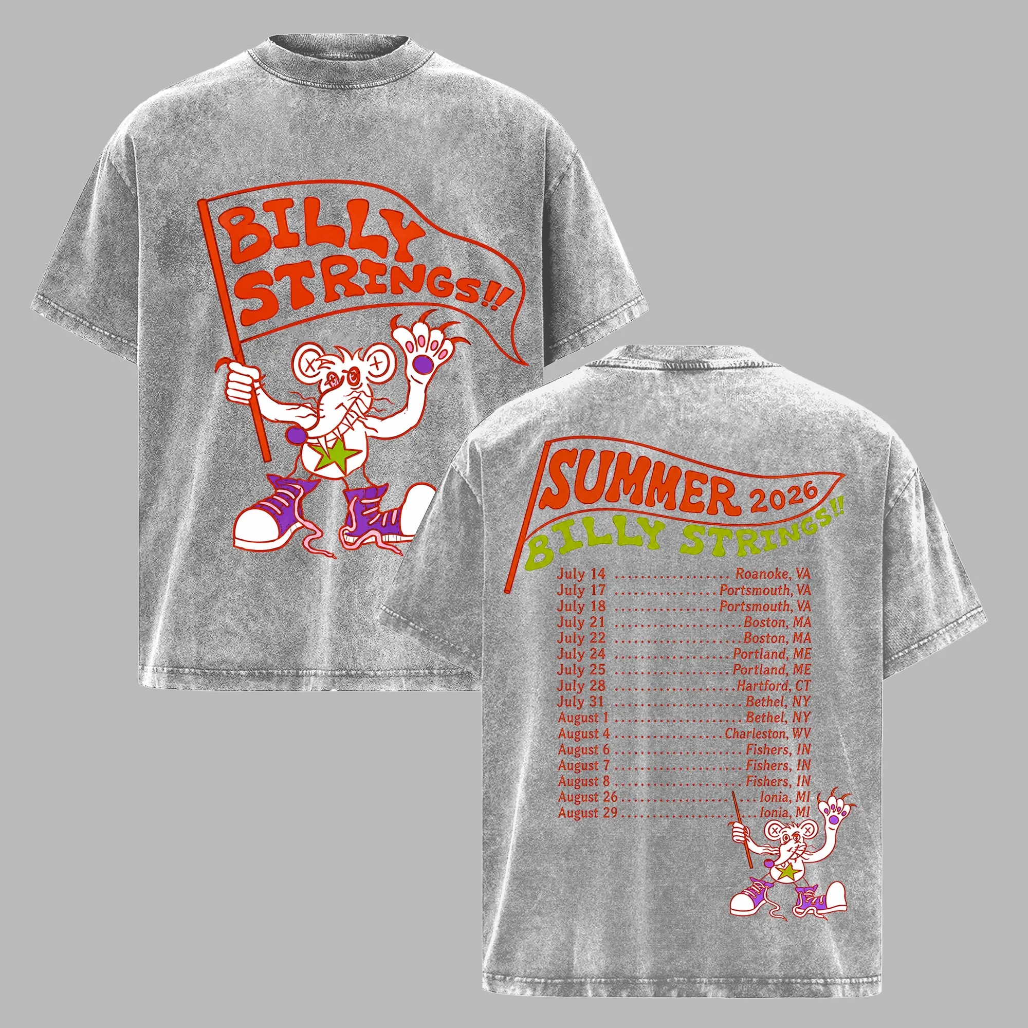 Billy Strings Summer Tour 2026 Vintage Washed T-Shirt, Billy Strings Concert Tee, Bluegrass Music Fan Shirt, Tour Dates Graphic Tee, Unisex Music Festival Gift, BillyStrings, BillyStringsTour, SummerTour2026, Bluegrass, BluegrassMusic