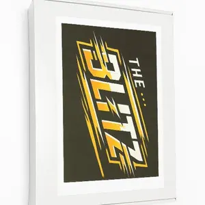 Break039-The Blitz Signed Baseball Jersey - New Product with Signature Attribute - Minimalist Design & Yellow Text on Black Background -