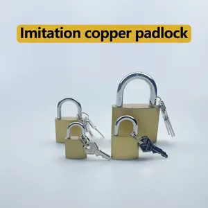 Elegant Copper Plated Padlock, Security Lock, Thickened 3 Keys, Ideal for Luggage, Backpacks, Doors, Gardens, Fences, Warehouses