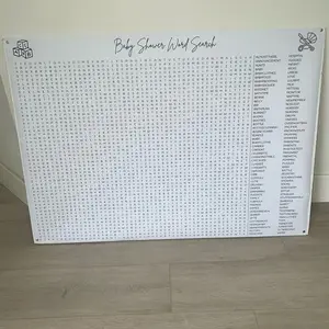 30x40 Giant Baby Shower Themed WordSearch - Ideal Addition to Your Baby Shower