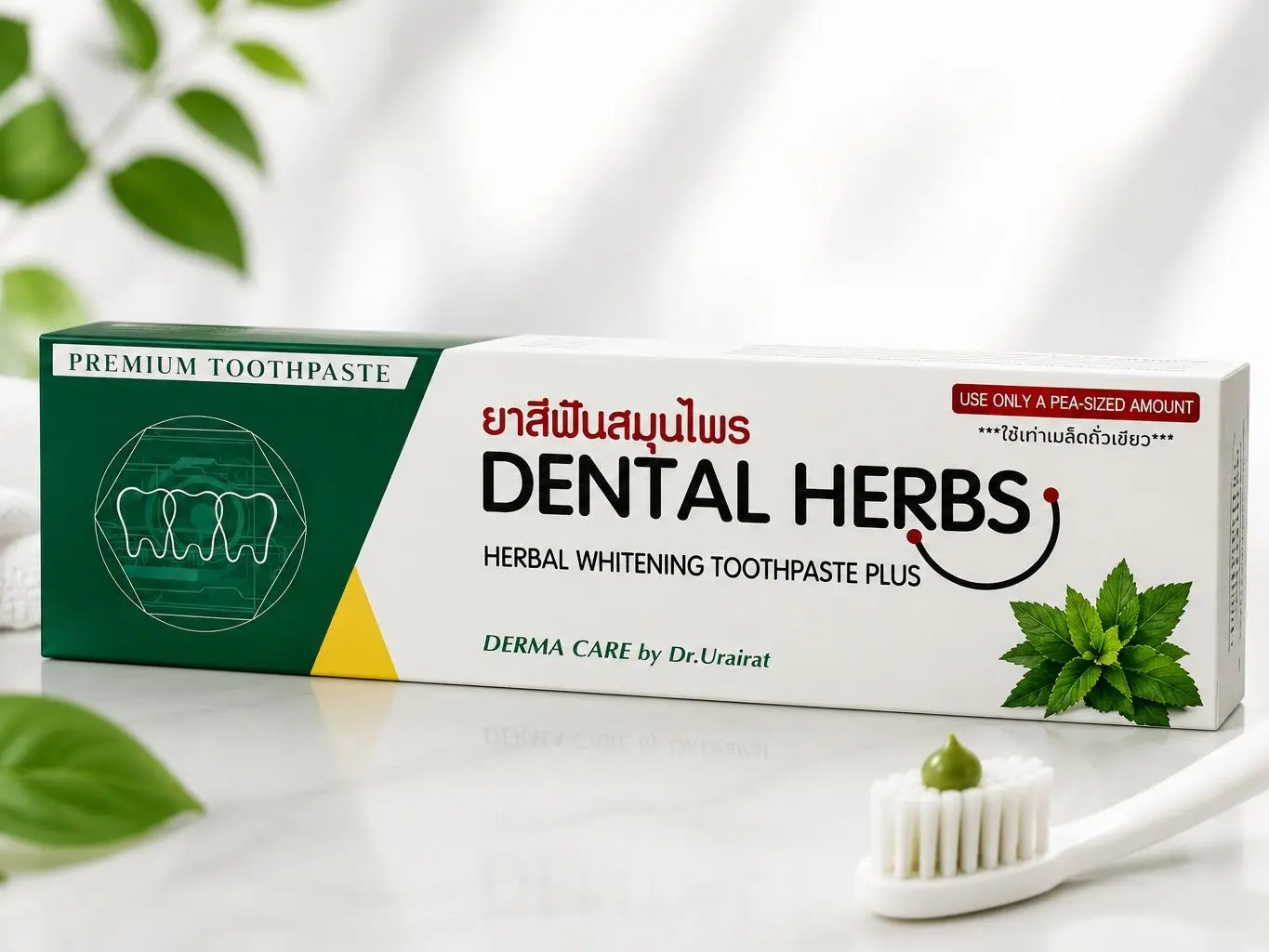 Dr Urairat's Herbal Clove Dental Premium Oral Care Solution - Thai Doctor-Formulated, Mint-Flavored, Antibacterial Toothpaste Alternative, Made in Thailand