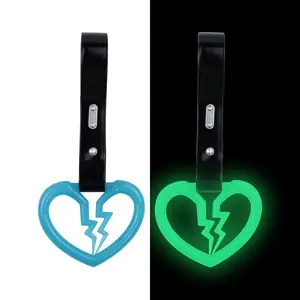 BROKEN HEART TEAL BLUE GLOW IN DARK TSURIKAWA RING TRAIN BUS HANDLE STRAP BLACK