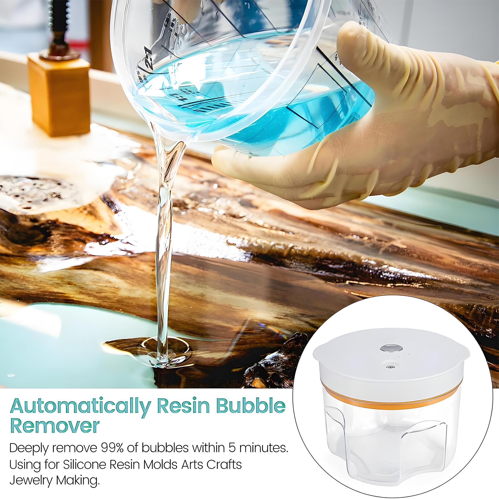 Resin Bubble Remover with Timing,3–9 Minutes Efficient 99% Bubble Removal, 95 kPa Resin Vacuum Chamber, 2L Epoxy Resin Bubble Remover Machine for Resin Molds Arts Crafts，Resin Dryer Curing Station for Epoxy Resin Molds Art Craft Casting,