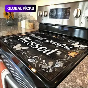 Thankful Themed Pattern Gas Stove Cooktop Panel Protector Cover, 1 Count Heat & Scratch Resistant Stove Top Protector, Multipurpose Cooktop Cover for Flat Top Oven, for Kitchen Stove Plate #TOP PICKS