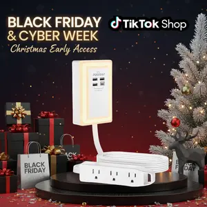 Flat Plug Power Extender For Outlet with 3 USB-A 1 USB-C & 3 AC Outlets Extendable For Kitchen, Couches, Desks, Nightstands, multipurpose use , Surge Protector with USB Ports socket, saft ey