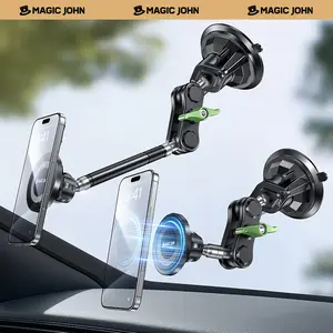 MAGIC JOHN Universal Car Phone Mount 360 Adjustable Strong Suction Easy Install