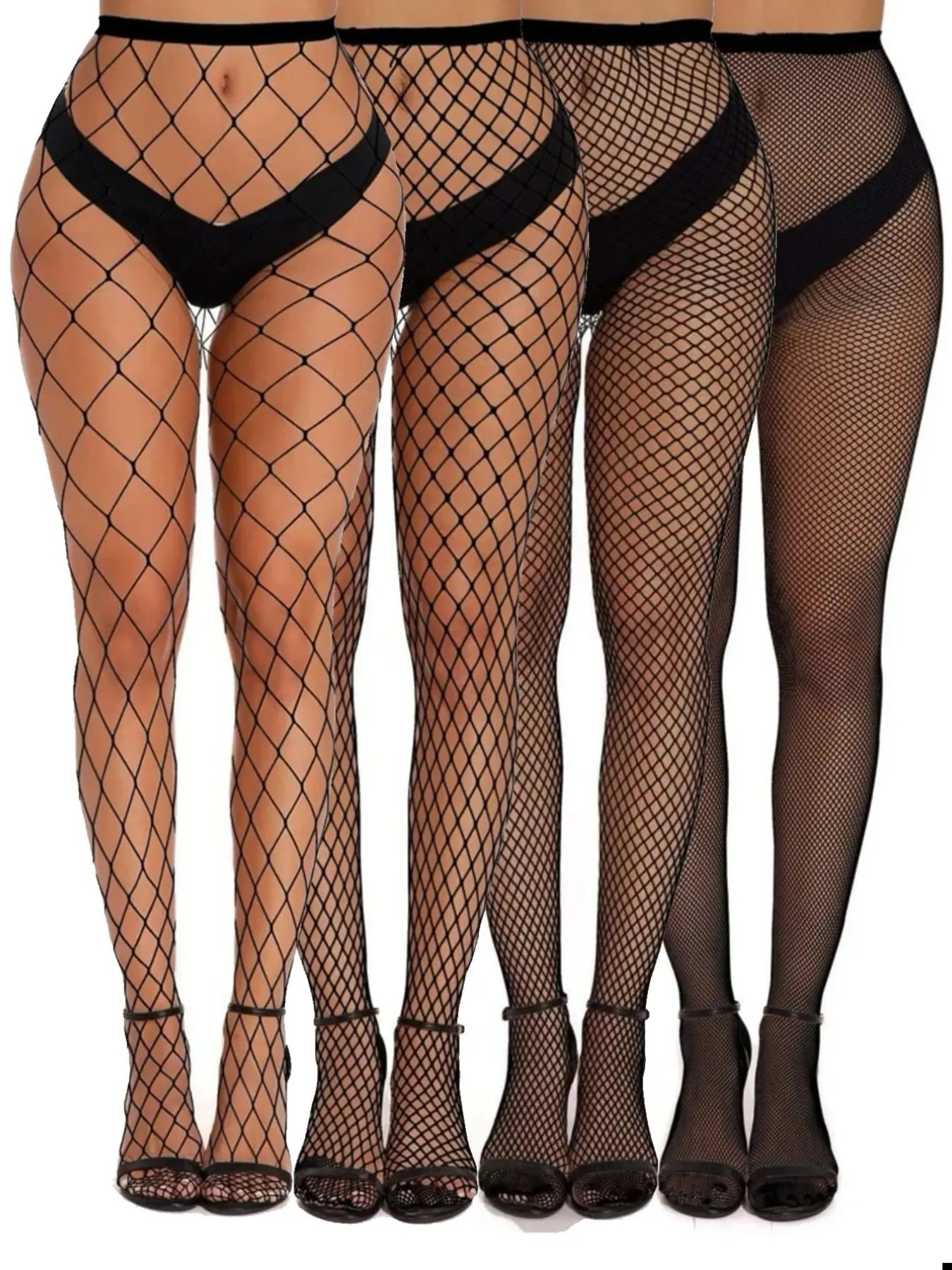 4 Pairs Fishnet Stockings, Sexy Women's Underwear Pantyhose, Perfect for Holidays & Parties, Ultra-Thin Fit, Bold Style, All Seasons, Clothing
