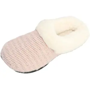 Roxoni Kids' Girls' Memory Foam Comfort Plush House Slippers – Mohair Upper Clogs with Fleece Lining – Soft & Comfortable - Pink Medium