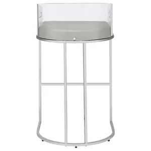 Thermosolis Clear Acrylic Bar Chair Chrome (Set of 2)