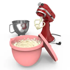 Silicone Liner for Food Grade Kitchen Stand Mixer, Cooking, TikTokShopBlackFriday Practical Durable Reusable 5 Liter Bowl Insert for KITCHEN AID Mixers KSM150 Tilt-Head 5 Qt Models Non-Stick Surface Easy Cleaning White Blender Utensils Storage