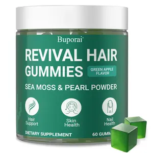 Buporai 60-count dietary gummies supplement vitamins B6 and B12, support hair health, and are rich in various nutrients.