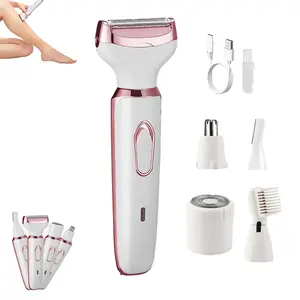 Electric Razor for Women,Hair Trimmer for Face Nose Eyebrow Beard Mustache Arm Leg Armpit Bikini,Painless Rechargeable Portable 4 in 1 Womens Body Shavers Set