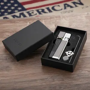 (Fuel Not Included) Metal Metallic Multipurpose Mechanical Adjustable Foldable Folding Jet Torch Pipe Lighter - Cool Decompression Multifunctional Men's Pocket Tool with Gift Box for Father's Day
