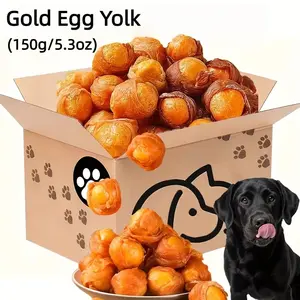 Golden Egg Yolk Dog Treats ,5.3OZ Duck Meat Wrapped  Egg Yolk Ball Treat For Dogs ，Natural, High-Protein, Shining Hair Treats For Pet