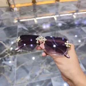 Custom Chrome Cross Sunglasses VVS Clarity Moissanite Iced Out with Elegant Design and High-Quality Materials