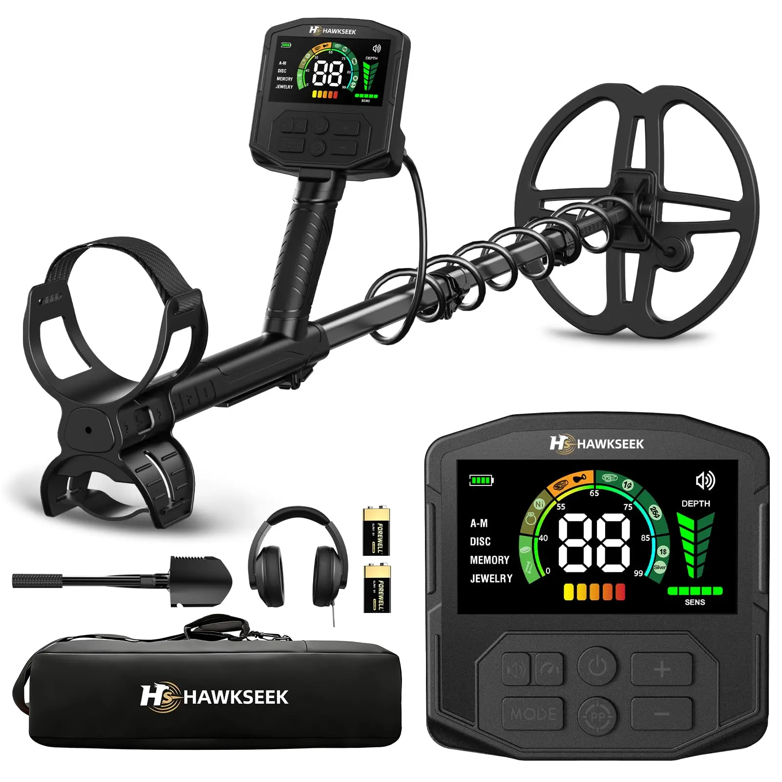 Professional Metal Detector for Adults, 2X Larger Backlit Color LCD, Higher Accuracy Device with 10" Double-D IP68 Waterproof Coil, Advanced DSP Chip, 5 Modes for Beach Hunting, Ideal for Treasure Hunters (Jewelry, Disc, Memory Item Detection)