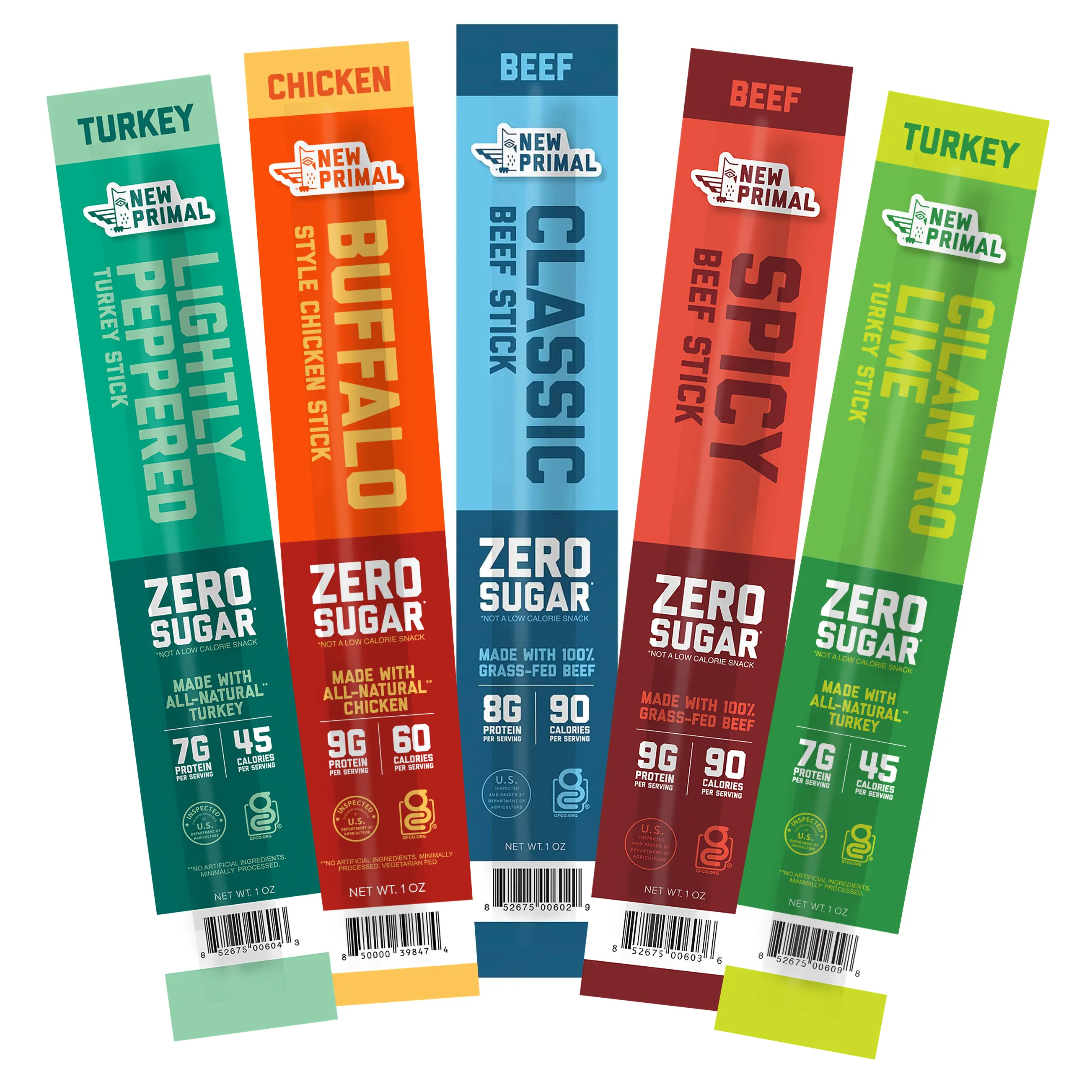 The New Primal Meat Sticks Variety Pack: Viral 5-ct Zero Sugar High Protein Keto Paleo Whole30 Snacks for 2026 Energy—Must-Have Grass-Fed Beef Strips