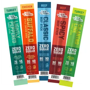 New Primal Meat Sticks Variety Pack - 5 ct Zero Sugar High Protein Keto Paleo Whole30, Beef Chicken and Turkey
