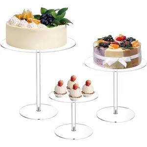 Transparent Acrylic Round Cake Stand, Wedding Birthday Party Cupcake Dessert Display Rack, 1pc Clear Acrylic Cake Holder, Cake Decoration