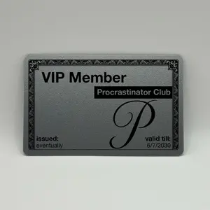 Procrastinator Club Membership VIP Card for your wallet