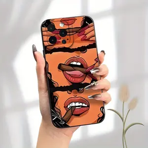 for iPhone13 Phone Case Design Portrays Smoking Women and Uses UV Printing Technology to Provide 360 Degree Protection, Suitable for a Variety of iPhone Models Including 11,12,13,14,15,16 Pro Max,XR,X/Xs, 7,8Plus ,SE and Mini.