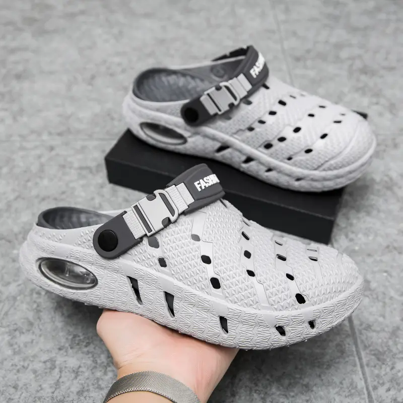 Men’s summer clogs/slippers — couple beach shoes for men and women; ultra-soft cushioning slides; non-slip sandals; closed-toe slippers; trendy men’s design