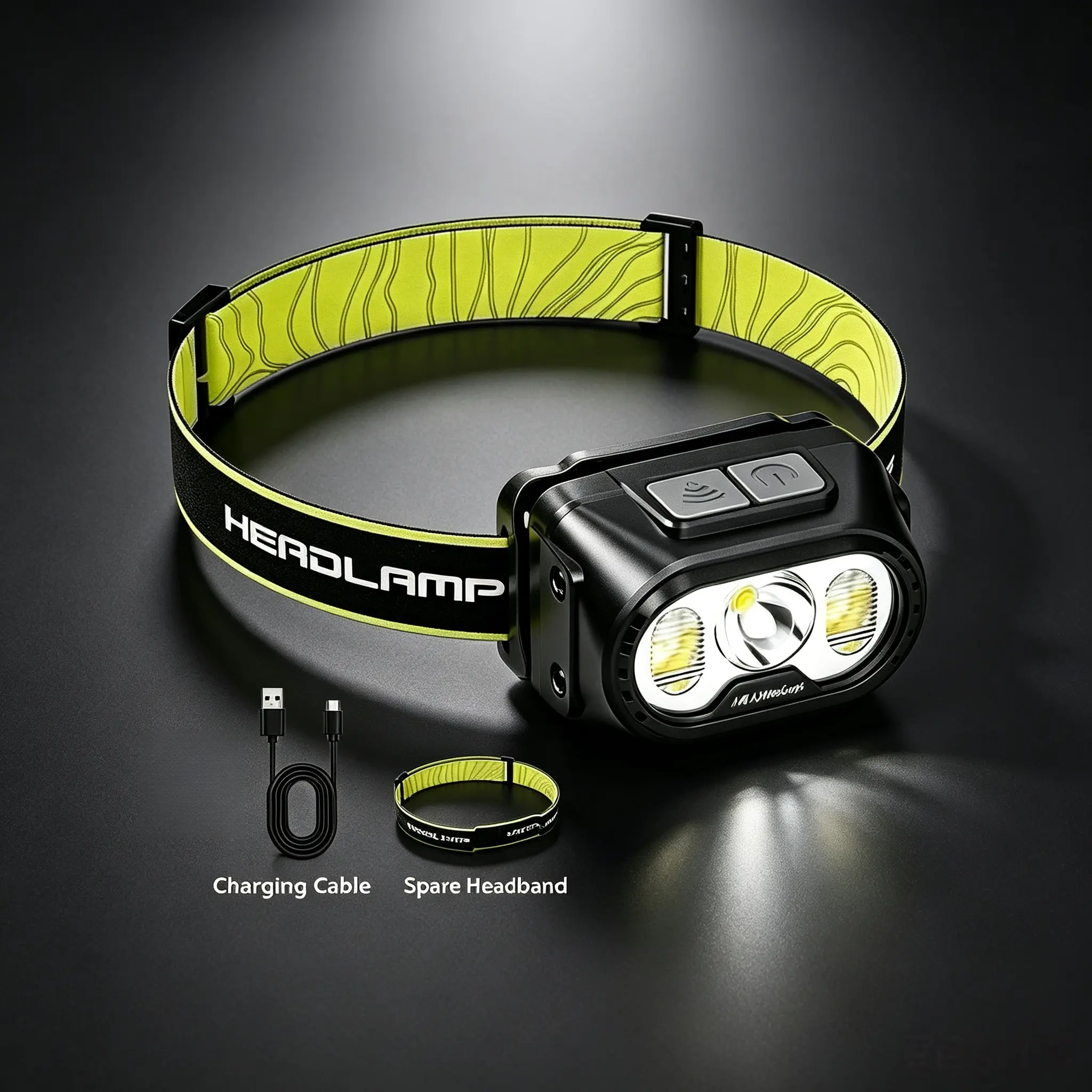 Headlamp Rechargeable ,Super Bright Light Bright LED RechargeableHeadlight with White Light, WaterproofHead Lamp with Headband for OutdoorCamping, Hiking,CampingEssentials,Working