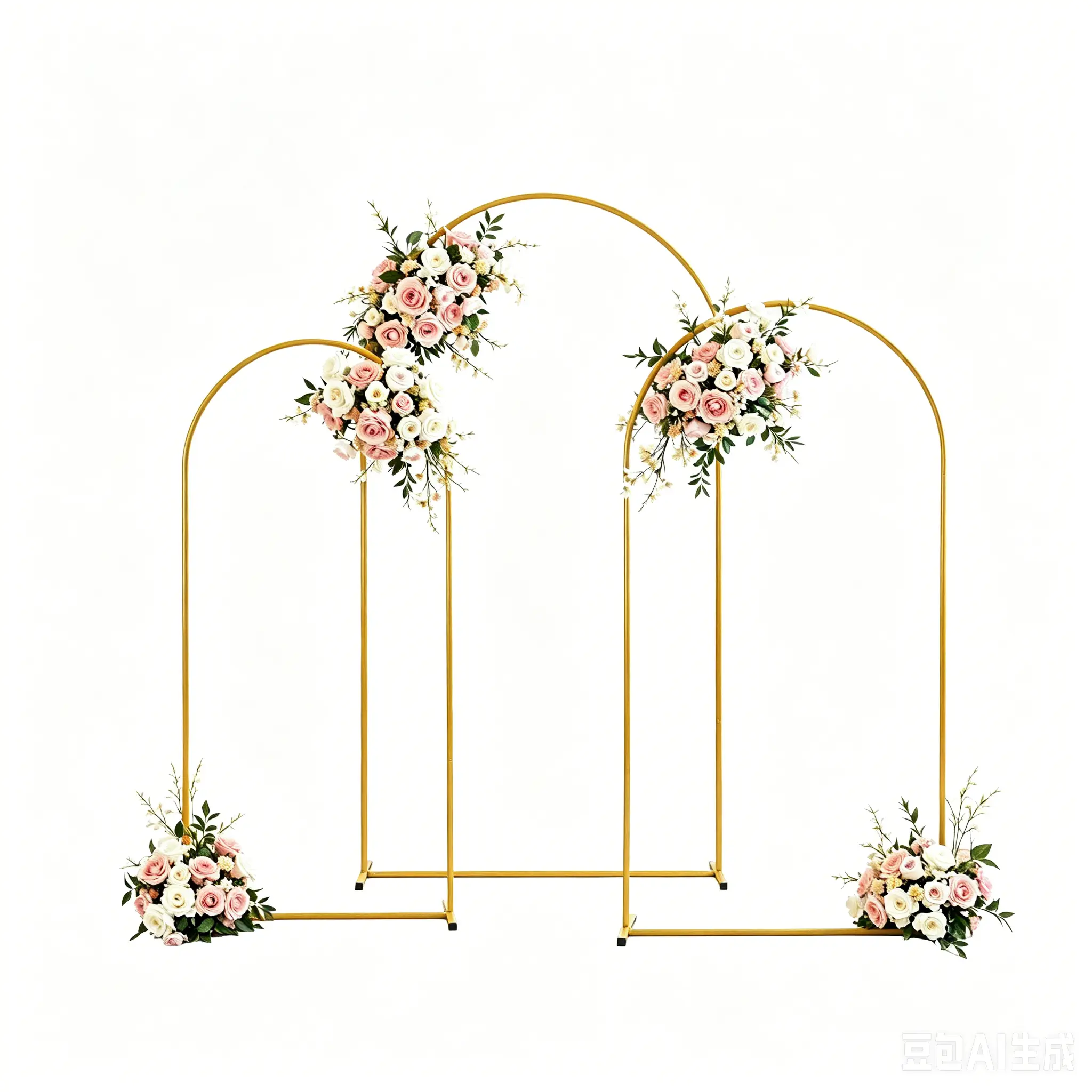 Metal Arch Backdrop Stand 7.2FT+6.6FT+6FT  Wedding Arch Backdrop Stand Set of 3 Gold Arch Backdrop Stand for Wedding Ceremony Baby Shower Birthday Graduation Father's Day Summerwins Floral Balloon Decration Deals For You restock