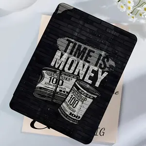 Time is Money Compatible Black Case iPad Foldable Cover, Soft Drop Protection with Pencil Holder/ Stand/ Auto Sleep/ Wake Function, Suitable for iPad 11/ 10/ 9/ 8/ 7/ 6/ 5th 9. 7/ 10. 2/ 10. 9 inch, iPad Air 7/ 6/ 5/ 4/ 3/ 2/ 1 Computer Tablet
