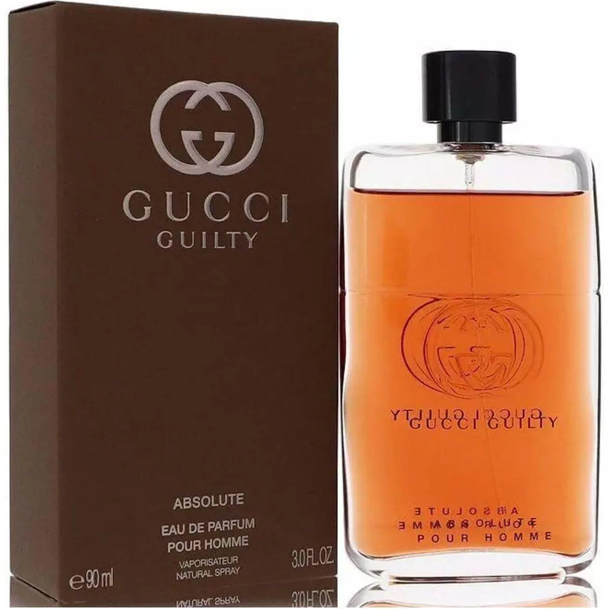 GUCCI Guilty Absolute EDP Men's Luxury Cologne Spray - 3.0 oz Boxed (3 to 3.9 fl oz), Launched in 2017, High-Quality Woody Spicy Scent with Leather Top Notes, Rich Scent, New Packaging & Box