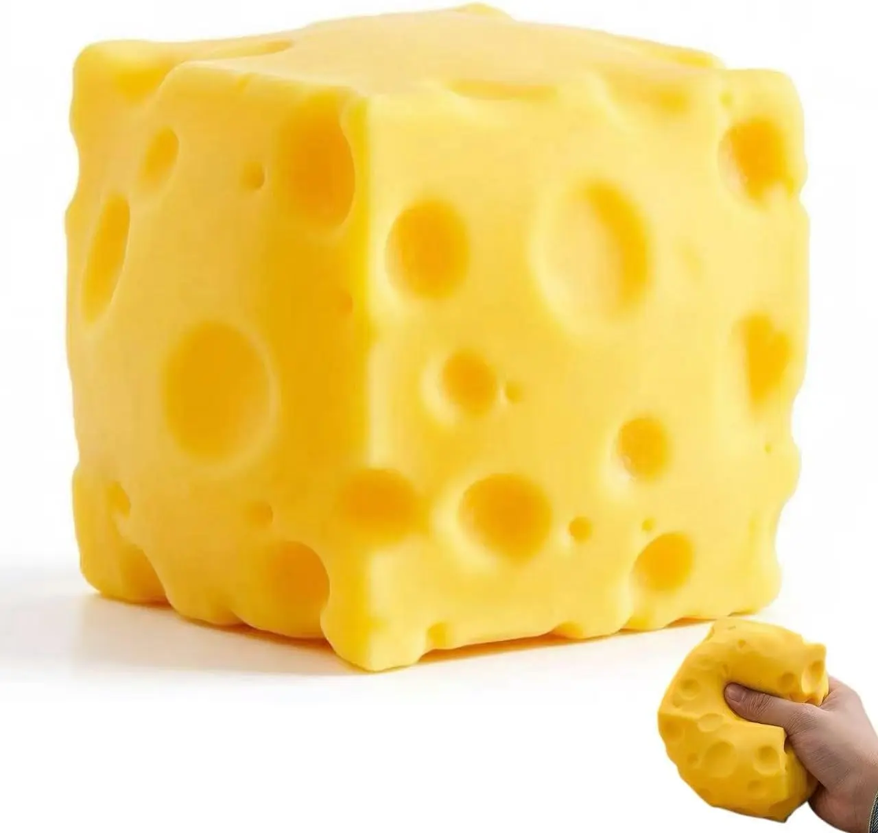 1/2 Packs Cheese Squishy Slow Rising, Squishy Squeeze Yellow Cheese Block, Soft Novelty Toy, Stress Balls for Adults Rebounding Sensory Squishys Cheese (Yellow)