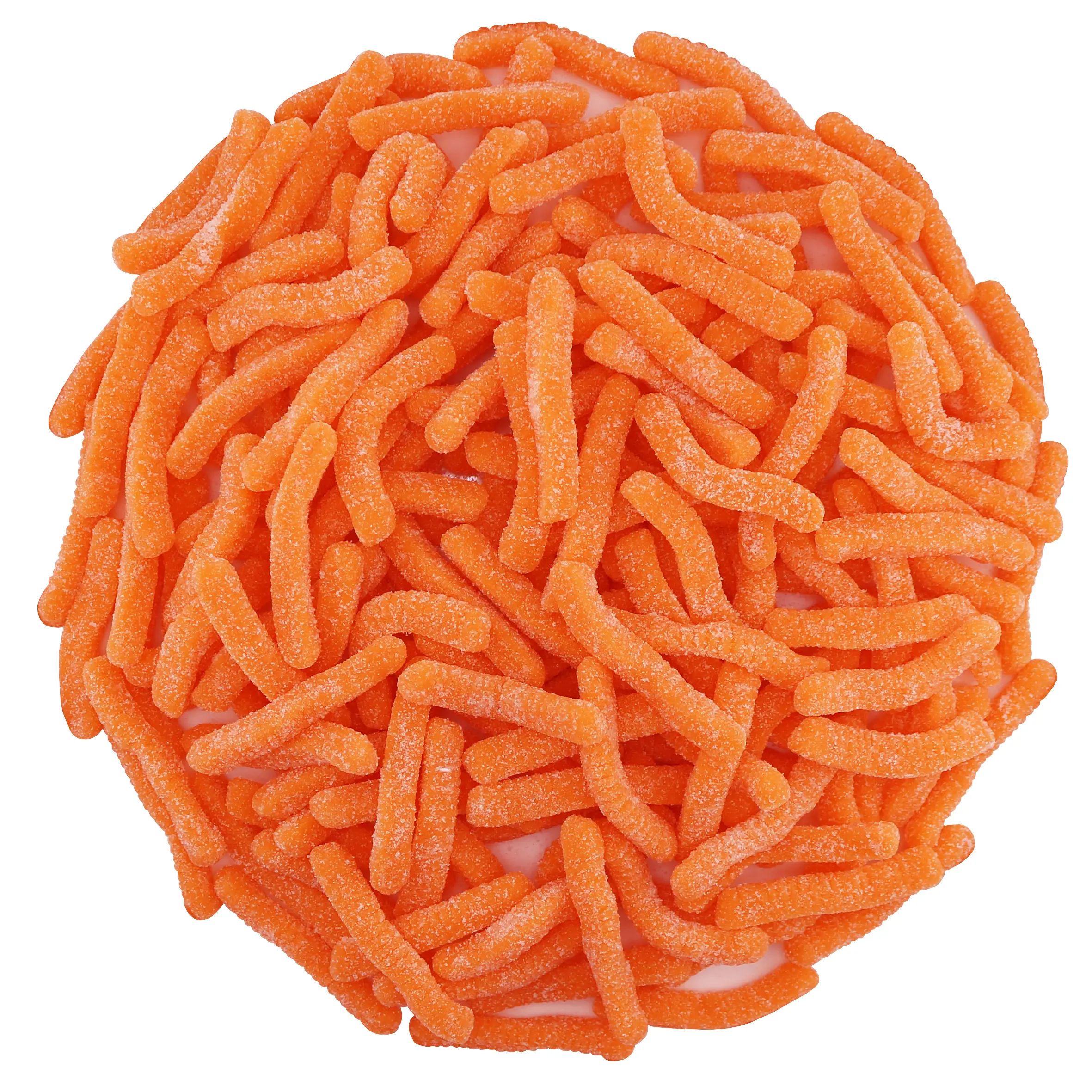 SOUR ORANGE GUMMY WORMS 1 POUND BAG Sweet Snack Chewy Fruit Tangy Candy Flavor